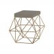 Puff Decorativo Sala de Estar Base Gold Trixie Veludo Cinza G41 - Gran Belo