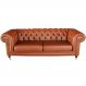 Sofá 2 Lugares Sala de Estar 180cm Chesterfield Duo Couro Conhaque Brilho G40 - Gran Belo