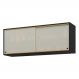 Armário de Cozinha Aéreo 120cm 2 Portas Vidro Veneza Multimóveis V3683 Preto/Dourado