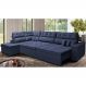 Sofá de Canto Retrátil e Reclinável Esquerdo 3,40x2,36m Molas Cama inBox Espanha Velusoft Azul