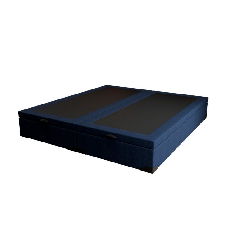 Base Para Cama Box King Martin Com Baú (47x193x203 ) Linho Azul Marinho