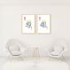 Quadro Rei e Rainha Carta Minimalista 122x86 2-86x60 Caixa Marfim