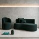 Conjunto 01 Poltrona + Sofá Curvo Orgânico Nature Gaia Boucle Verde - Montanaris Decor