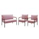 Conjunto Namoradeira 2 Lugares E 2 Poltronas Decorativas Jade - Veludo Rosê