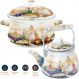 Kit Panela Caçarola Chaleira Italy Esmaltado Indução Vintage