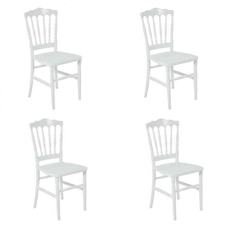 Conjunto com 4 Cadeiras Dior Resina Branco