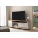 Bancada Dallas Suporte Para Tvs C/ 3 Portas E Nichos - Off White Perolizado/Jequitiba