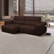 Sofá Decorativo Barbosa 3 Lugares Sala de estar 250cm Reclinável e Retrátil Couro Marrom Chocolate G88 - Gran Belo