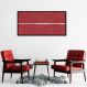 Quadro Vermelho Linha Minimalista 60x30 Caixa Preto