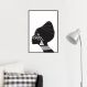 Quadro Cultura Africana Mulher Negra 86x60 Filete Preto