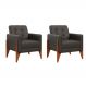 Conjunto com 2 Poltronas Brooklin Linho Cinza