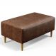 Puff Decorativo Sala de Estar Cléo W01 Pés Palito 90 cm Couríssimo Marrom - Lyam Decor