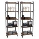 Kit 2 Estantes Livreiro Multiuso Prisma Estilo Industrial 60cm 5 Prateleiras C08 Nogal - Mpozenato