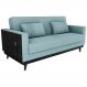 Sofa Cama 2 Lugares 203 cm Boucle Azul Corino Preto Milani Store
