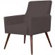 Poltrona Decorativa Para Sala de Estar e Recepção Maria W01 Pés Palito Suede Marrom - Lyam Decor
