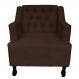 Poltronas Decorativa Pés Luis XV Gênises Encosto Estilo Capitonê Suede Marrom - DS Estofados