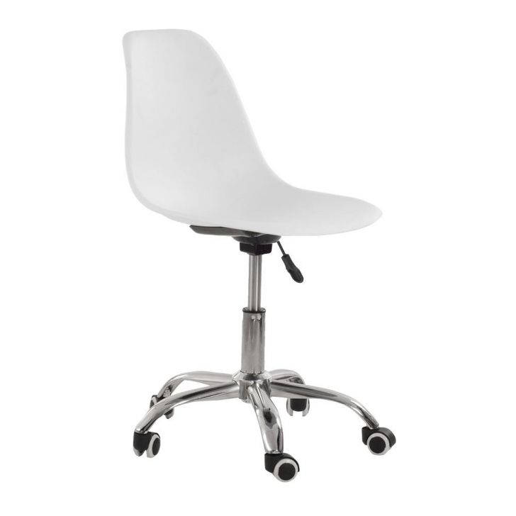 Cadeira com rodízios Eames Office escritório Branco