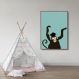 Quadro Infantil Cartoon Macaco 43x30 Filete Marrom