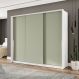Guarda-Roupa Casal Porto 3 Portas 4 Gavetas Branco e Verde