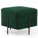 Puff Quadrado Decorativo Status 45x45 D02 Pés de Aço Veludo Verde Musgo C-303 - Lyam Decor