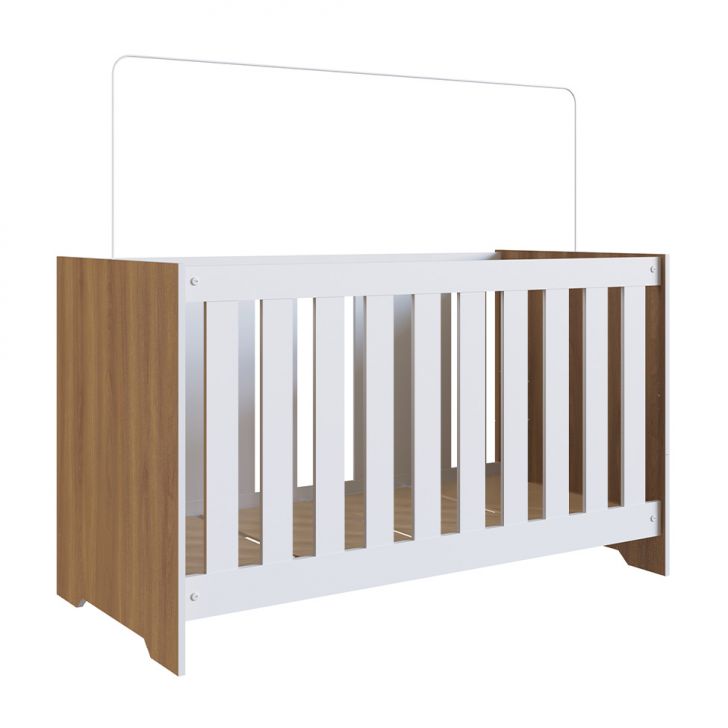 Berço Multifuncional Aconchego Branco e Nogal