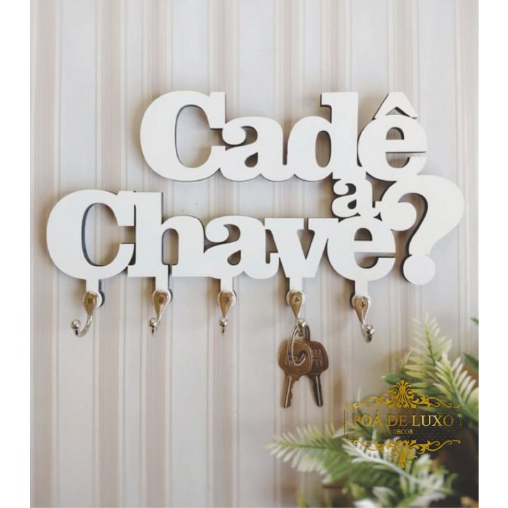 Porta Chaves de Parede Mdf Branco Moderno Criativo