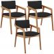 Kit 03 Cadeiras Para Sala de Jantar Estar Living Giorgia L02 Suede Preto - Lyam Decor