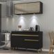 Cozinha Compacta 2 peças com Leds MP2013 Veneza Up Multimóveis Preta
