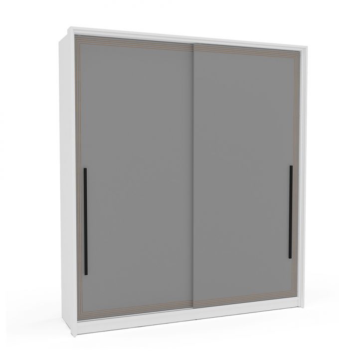 Guarda-roupa Casal Valência 2 Portas 2 Gavetas Branco E Cinza