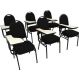 Kit com 6 Cadeiras Universitária para Auditórios Linha Hotel Preto