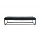 Banco | Banqueta 3 Lugares Giulia Veludo Cinza e Preto 180 cm