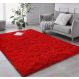 Tapete Pelo Alto Felpudo Macio Anti Derrapante Anti Alérgico Vermelho - 200 x 200 cm Tapete para Sala e Quartos