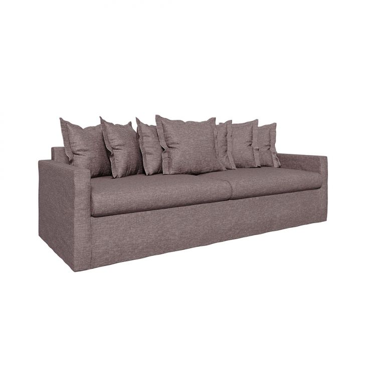 Image of Sofá 3 Lugares Enseada Com Capa Removível Linho Prata 240 Cm PLA-MO895UP50HXTMOB