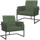 Kit 2 Poltronas Cadeira com Base de Ferro para Esritório Corino MOBLAN decor