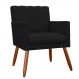 Poltrona Decorativa Cecilia Pés Palito Suede Preto - DS Estofados