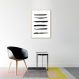 Quadro Pinceladas Pretas 43x30 Filete Marfim