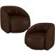 Kit 02 Poltronas Decorativas Giratória Angelina M03 Couríssimo Marrom - Lyam Decor