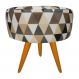 Puff Decorativo Lavinia Suede Estampado Pes Castanho - SSX Multicoisas