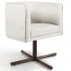 Poltrona Decorativa Giratória Base X Betina D02 Linho Bege C-443 - Lyam Decor
