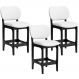 Kit 03 Banquetas Baixa Bar Cozinha E Sala De Jantar Fixa Betta L02 Preto Facto Branco - Lyam Decor