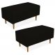 Kit 02 Puffs Decorativo Sala de Estar Cléo W01 Pés Palito 90 cm Suede Preto - Lyam Decor