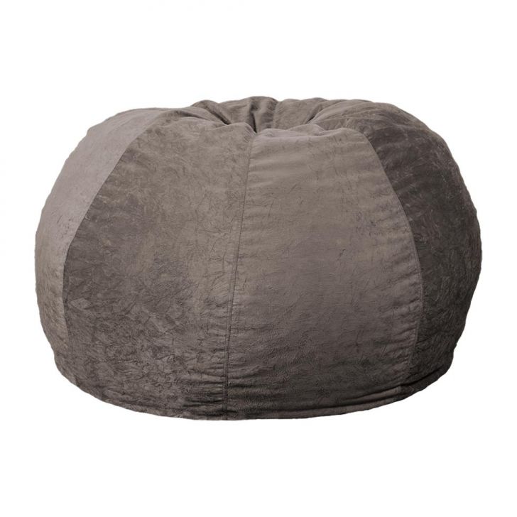 Puff Confort Maçã Suede Cinza 100 cm