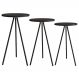 Conjunto 3 Mesas Laterais Sala Estar 27957 Preto Artesano