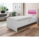 Cama Baú Solteiro Larissa Branco e Rosa
