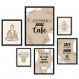 Kit 6 Quadros Decorativos Cantinho Café Zen - com vidro