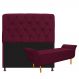 Kit Cabeceira Lady e Recamier Ari 140 cm Casal Suede Bordô - Amarena Móveis