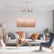 Quadro Horizonte Orange Mountain 120x60 Filete Marfim