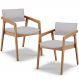 Kit 02 Cadeiras Para Sala de Jantar Estar Living Giorgia L02 Linho Cinza - Lyam Decor