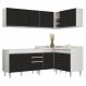Armário de Cozinha Modulado de Canto 6 Peças CP28 Balcão sem Tampo Branco/Preto - Lumil
