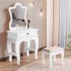 Penteadeira Com Banqueta Laila Luxo Infantil Branco